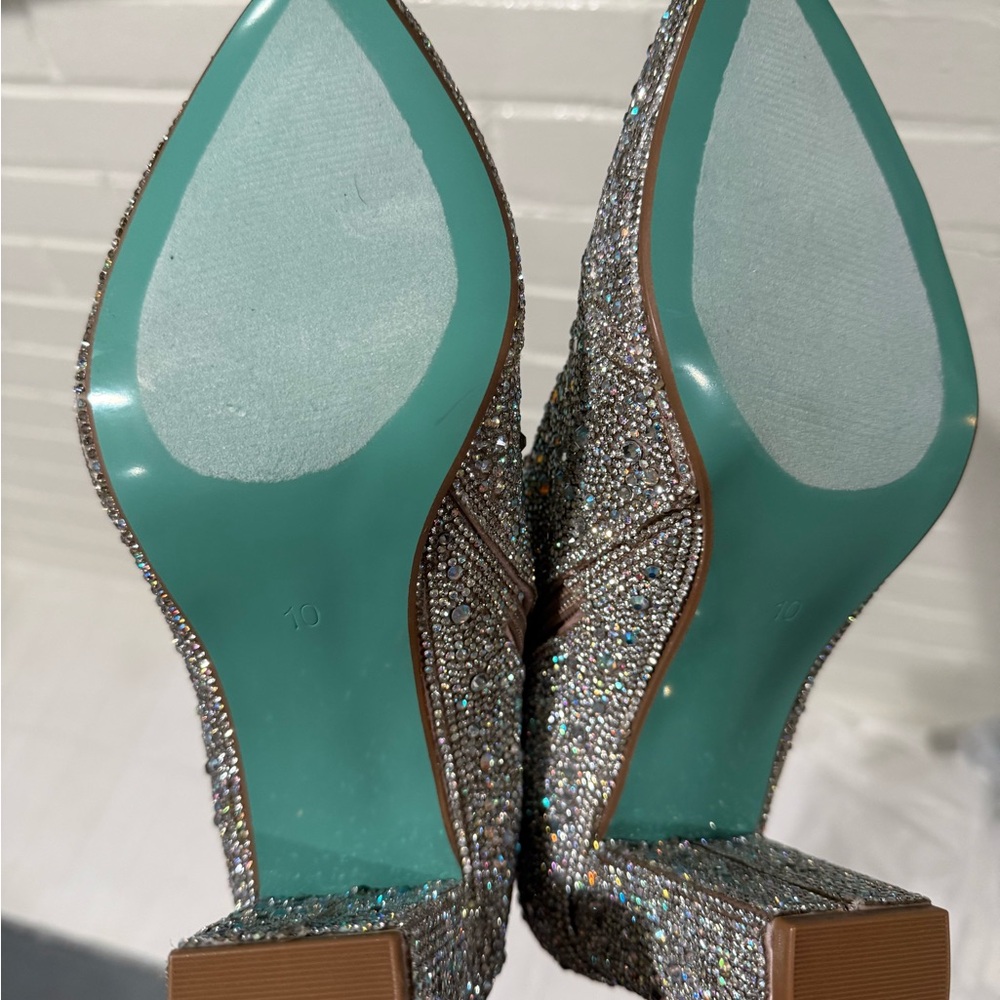 Betsey Johnson Glittering Silver Ankle Boots - Picture 2 of 4